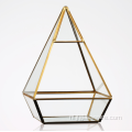 Sappig geometrisch glazen terrarium voor gouden bruiloft